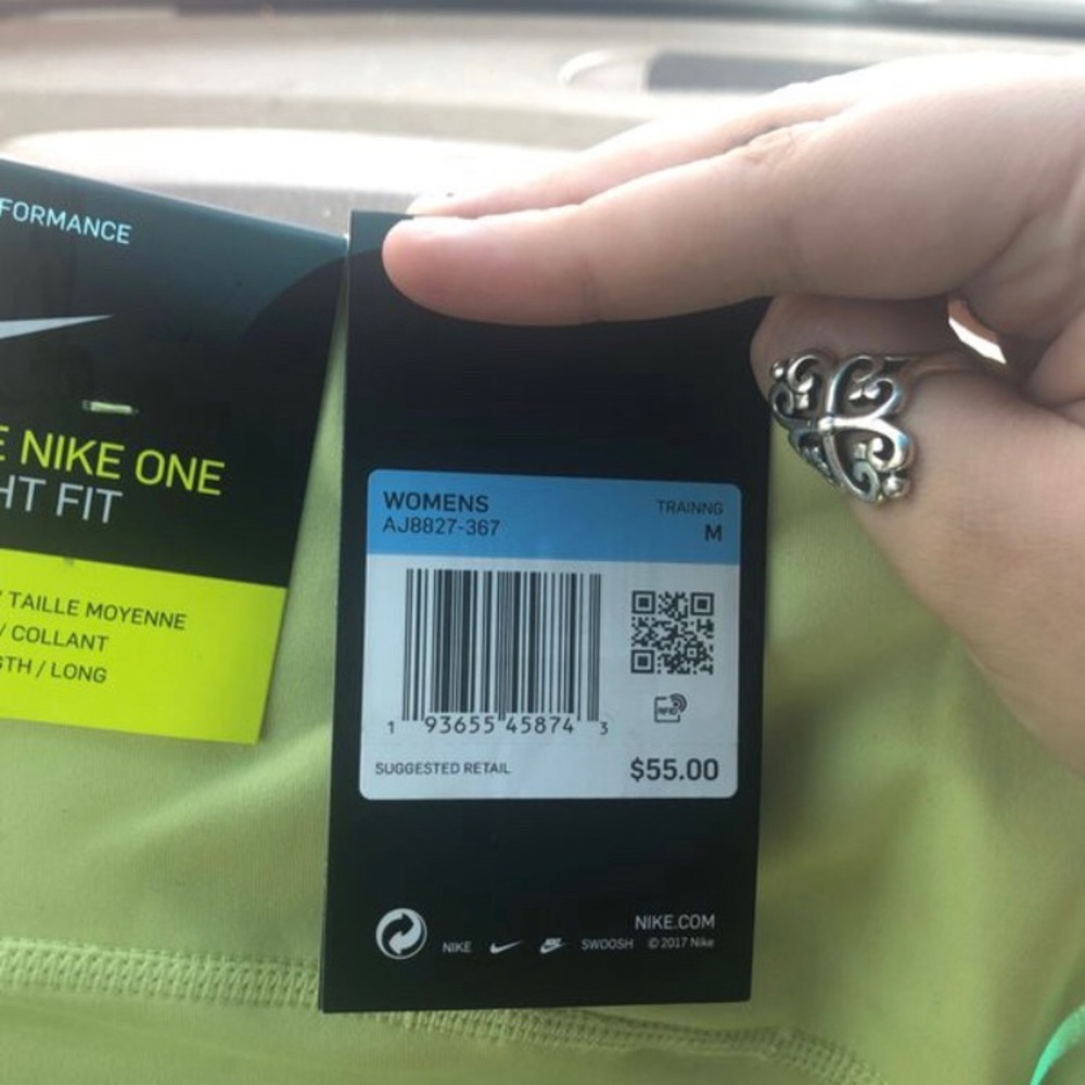 Women’s Nike Light Blue and Neon Leggings - Picture 5 of 6